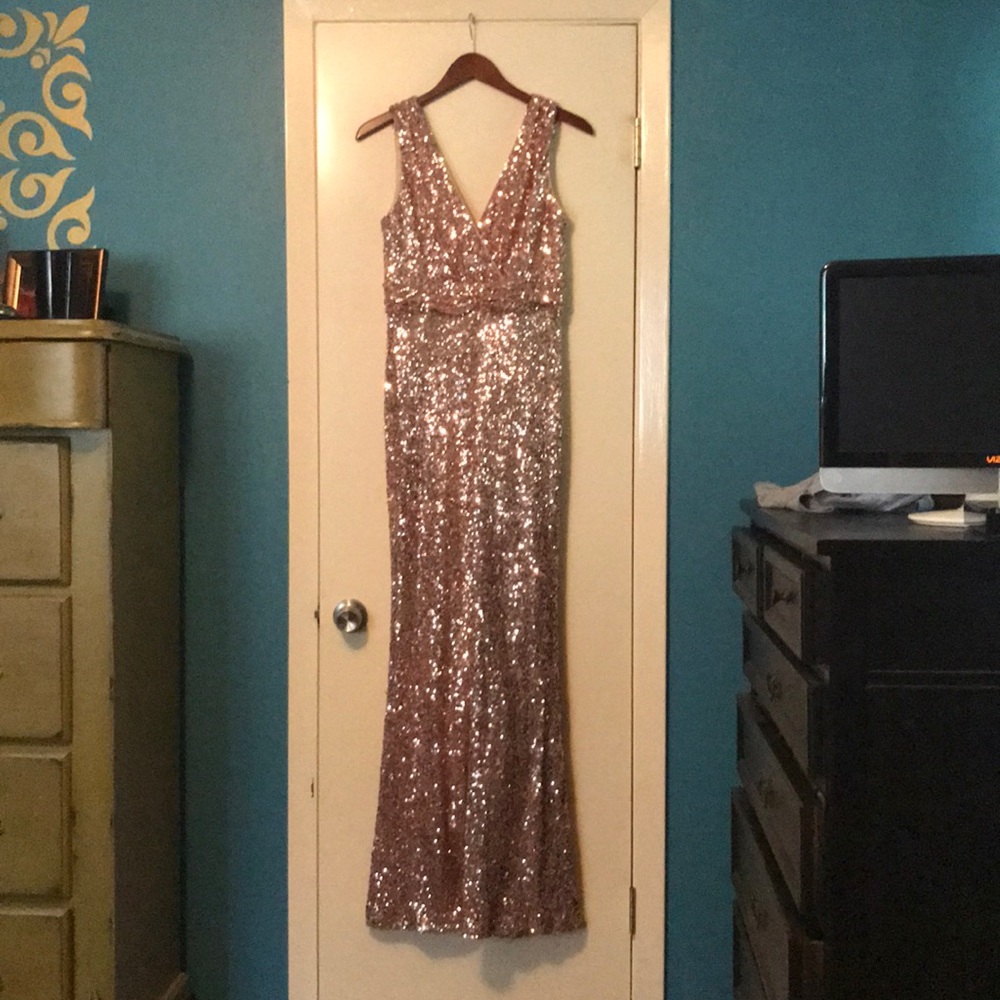 Rose gold sequin gown